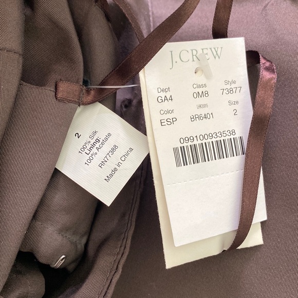 Women’s New J.Crew Sadie Dress Espresso Brown Sz 2 - Picture 8 of 9